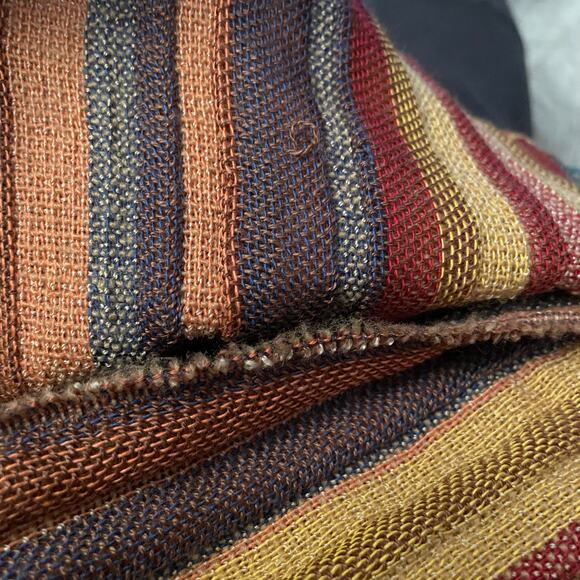 Rhonda Stark Southwestern Italian Acrylic Carnival Stripe Fringe Serape Shawl OS - Picture 10 of 10